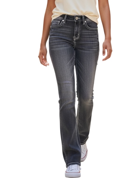 Fire & Rain Other - Fire & Rain Slim Mid-Rise Charcoal Bootcut Jeans